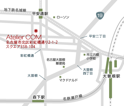地図｜愛知県名古屋市北区彩紅橋通り2-1-2　スクエア358-104